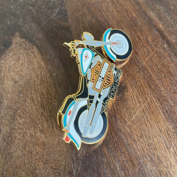 Harley Davidson Motorcycles Hong Kong Dealer Dealership Vest Pin Vintage - Picture 2 of 3
